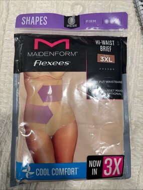 Maidenform Flexees Hi-Waist Brief Packaging in Black and Purple